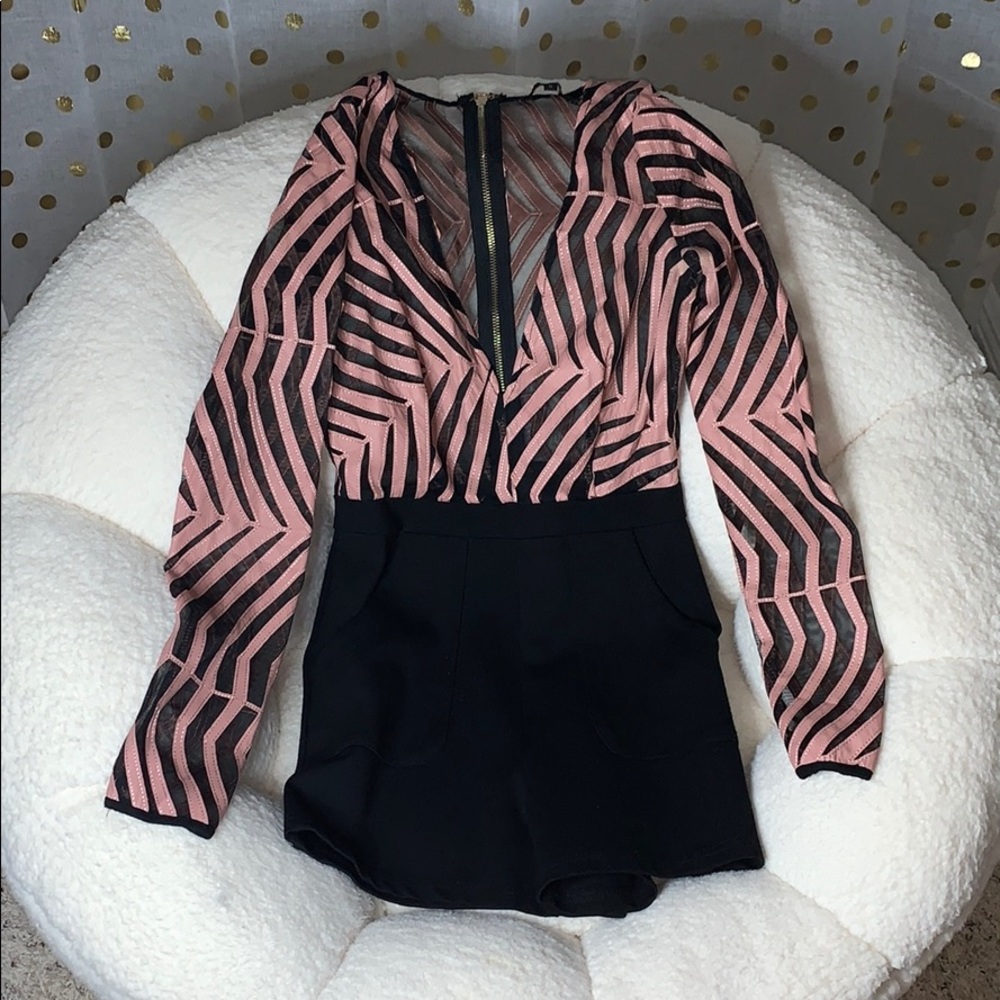 Sexy Romper with Mesh Top Size Small